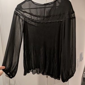 Pleated chiffon Zara blouse